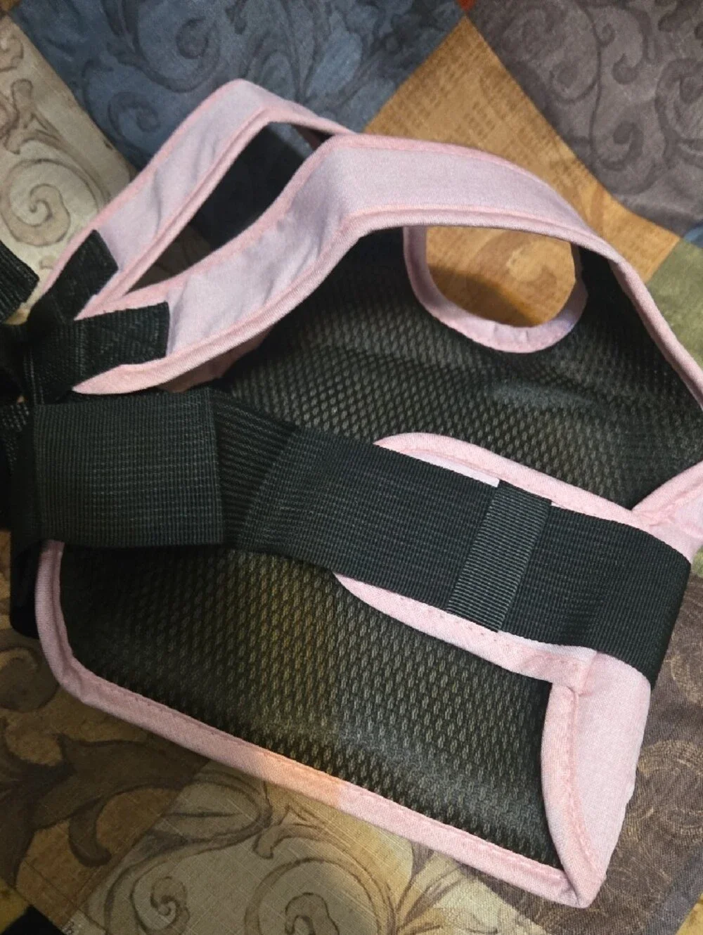 Kids Pink Sling Backpack with Front Compartment and Reflective Trim